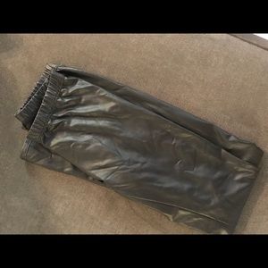 Black leather leggings